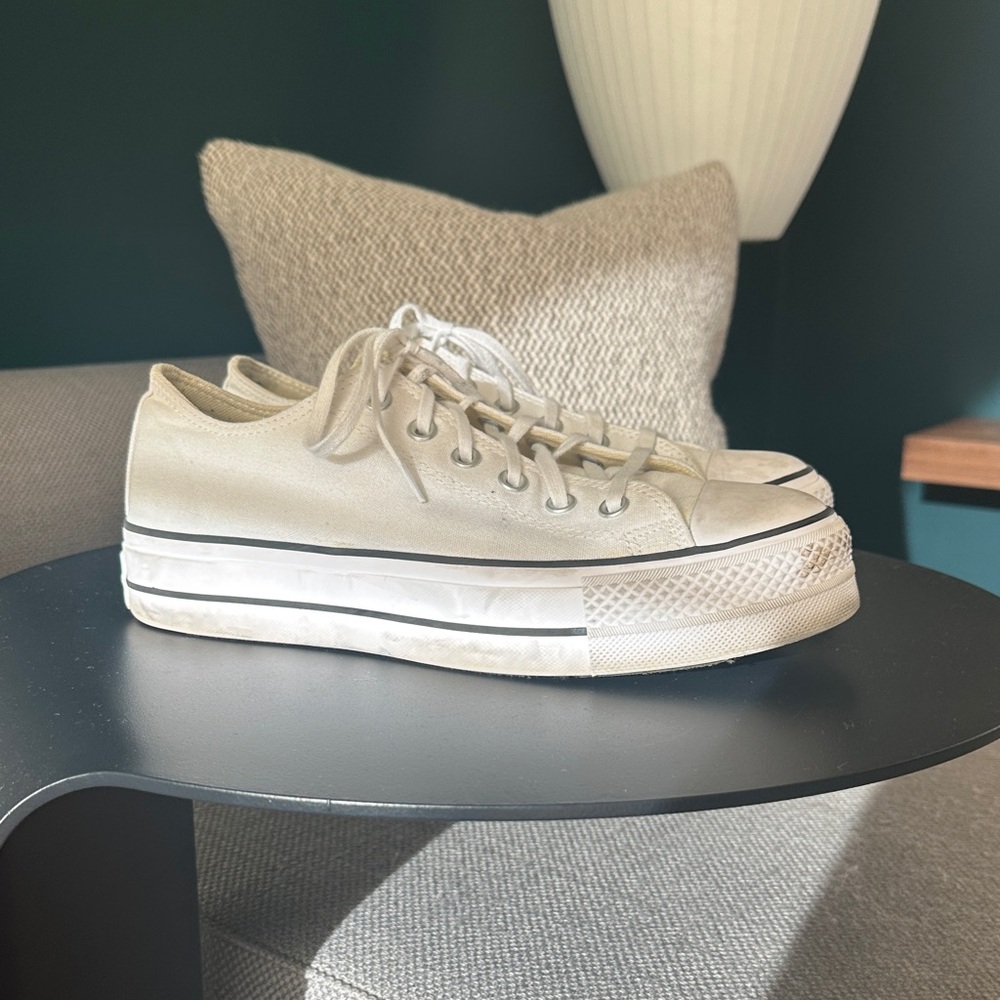 Converse Platform White Canvas Sneakers
